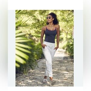 Athleta cabo linen Jogger Calla White Size 2 Tall